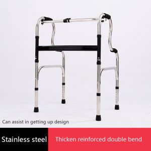 【COD】Adjustable Height Foldable Quad Cane Walker Crutch Walking Frame Mobility Aid Stick Toilet Raised Up Walking Frame Walking Frame Light Weight Stainless Steel Foldable Walking Frame Collapsible Walker Reciprocal Walker
