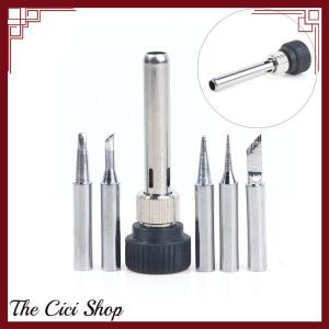 [The Cici Shop] For ESD 852D 936 937D 898D 907 HAKKO Iron Tip Cannula Casing And 5 X Solder Iron Tips Soldering Station Iron Handle Adapter