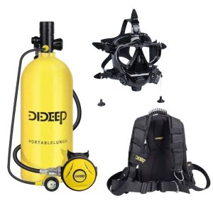DIDEEP Kapasitas tinggi tabung selam alat selam tabung 3L-4L tangki paru-paru untuk menyelam berat 85kg Silinder selam portabel Menyelam 60-80 menit Cepat untuk mengembang Tangki Selam Scuba Set lengkap botol selam Scuba tank