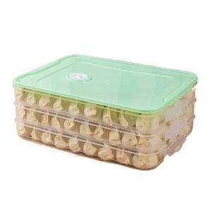 GUHEHARD Plastic Dumpling Box Transparent Multi-Layer Food Egg Frozen Box Practical Quick Freezing Wonton Fresh-Keeping Organizer for Home