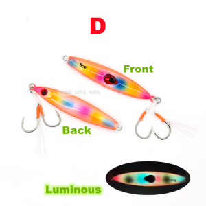 1Pcs 20g/30g/40g/60g/80g Double-sided 3D Eyes Jig Fishing Lure Bait+Double Fish Hook Slow Clamp