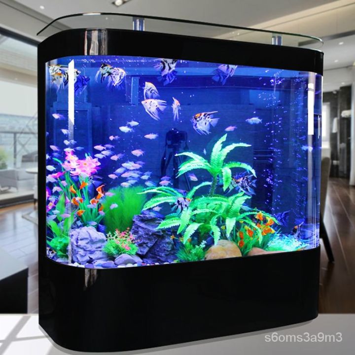 Simple Arc round Fish Tank Aquarium Medium Living Room Floor Glass
