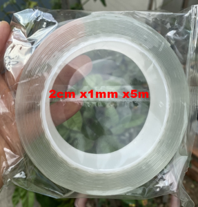 Băng Keo 2 Mặt Băng Dính 2 Mặt Trong Suốt Siêu Bám Dính Mọi Bề Mặt Dài 1m 2m 3m 5m Bản 2cm