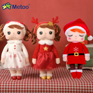 Metoo Angela Christmas Doll Soft Stuffed Winter Snow Elk Fashion Doll Collection Plush Toys Dolls for Girls Boys Xmas Gift2026