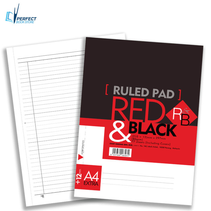 Note Pad Plus Red Red & Black A4 Side Open Note Pad 80gsm (78pages) | Lazada