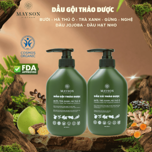 Cặp Gội Xả Bưởi - Hà Thủ Ô - Trà xanh MAYSON Giảm Rụng Phục Hồi Hư Tổn Kiềm Dầu Dưỡng Tóc 500gr