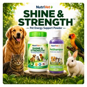 Shine & Strength Bundle NutriVet+ Pet Energy & Fur Care Bundle | PetBooster + Pet Shampoo for Dogs & Cats