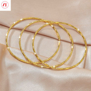 XT Jewellery Korea 24k Woman Thin Bracelet Sparkling 916 Original Gold Plated Bangle