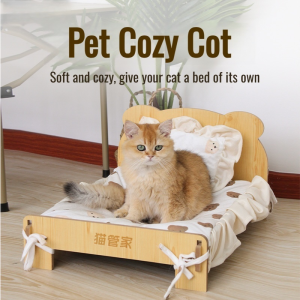 Dog kennel solid wood pet supplies cozy cute cat kennel wooden bed butler