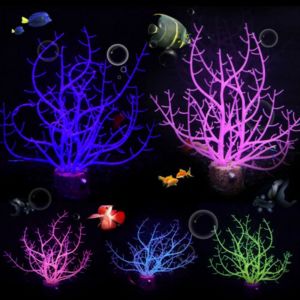 ER52858 Simulation Artificial Glowing Coral Silicone Soft Aquarium Coral Plants Fake Water Grass Colorful Underwater Coral Ornament Aquarium