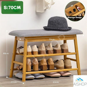 [SG Seller]Multi Layer Bamboo Shoe Rack Bench/Seat Wearing Taking off Shoes Strong Organizer with storage