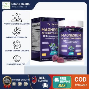 Totaria Sugar-Free Magnesium Complex Gummies with Glycinate Malate Taurine & Citrate Plus Ashwagandha & L-Theanine for Deep Sleep & Anxiety Support