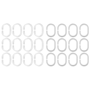 Durable Plastic Shower Curtain Rings C Shape Opening Design Hook For Easy Installation MultiPurpose Curtain Accessories