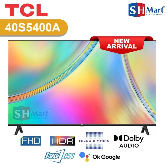 TCL Android TV 40 inch 40S5400A Full HD HDR Bezel-Less Design 40S5400 ...