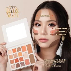 Lumecolors Day & Night Palette Eyeshadow + Brush Original: Kualitas Eyeshadow Premium untuk Tampil Cantik Tanpa Ribet
