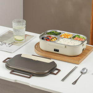 Portable Electric Lunch Box Stainless Steel Waterless Heater 5 Compartment Self Warming Bento Thermal Insulated Bag For Work