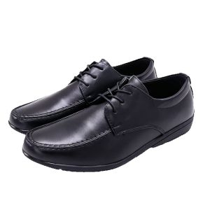 New Mens Fashion Lace-up Black Shoes Korean Style Lace-up Rubber Black Shoes Non-slip Sole Student Black Shoes Waterproof All-Season Black Shoes Office Work Black Shoes 0105523