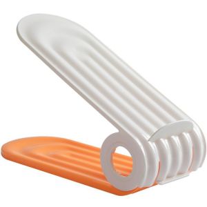 Shoe Organizer Stackable Plastic Shoe Rack Foldable Shoe Container Storage Space Saving Storage Box