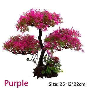 Aquarium Landscaping Tank Ornaments Reptile Terrarium Decoration Bonsai Tree Miniature Plants Terrariums Amphibian Habitat Pine Tree Palm Trees Mini Decor Landscape Artificial Model Miniature Bonsai Tank Fish Scenery Decoration Aquarium Cake Topper Plant