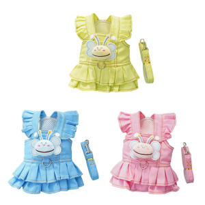 Fashion Dog Harness Chest Strap with Adjusting Leash and Honeybees Toy for Small Breeds Travel and Everyday Walking Use