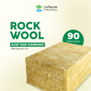 INFARM - Rockwool Hidroponik 1/2 Slab Media Tanam Rockwool Semaian Benih Hidroponik Media Tanam Praktis Steril Lembut Mudah Menyerap Air Cocok untuk Persemaian Sayur Buah Bunga Tahan Hama Rockwool Berkualitas Tinggi