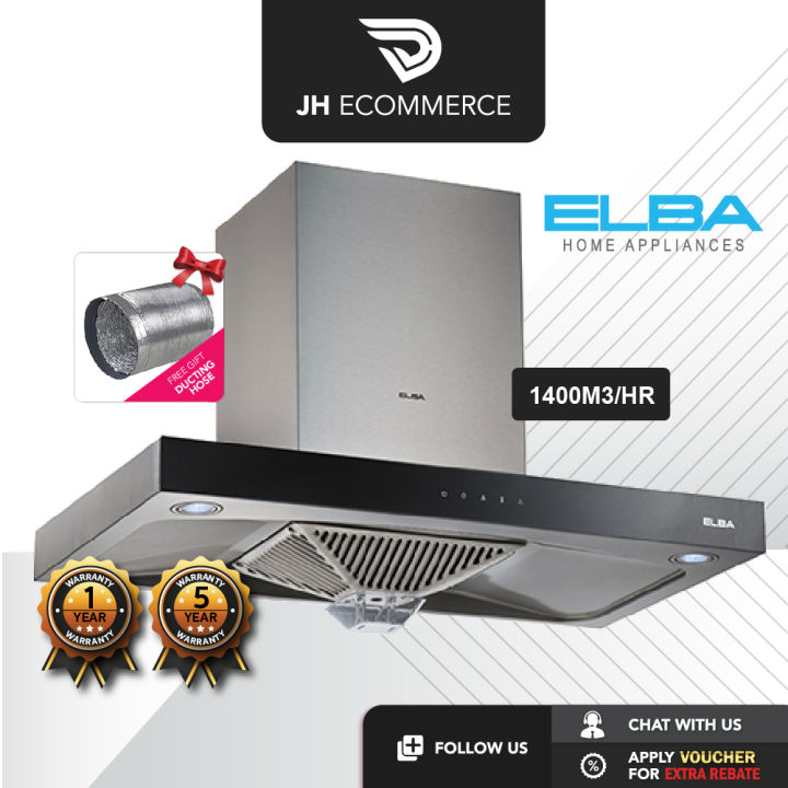 Elba 1400m3/hr Cooker Hood EHH9027ST Recirculating System Designer