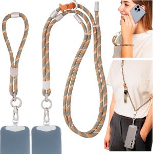 Pulpo 2 in 1 Anti Theft Phone Lanyard and Wrist Strap for iPhone and Android Adjustable Cell Phone Leash and Universal Tether Hands Free Strap for Travel Running and Everyday Use Black
