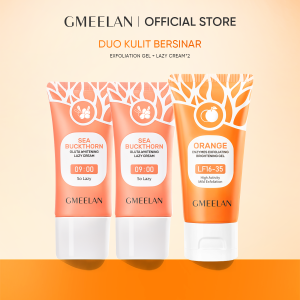 GMEELAN 3PCS Kits exfoliating gel wajah 1 Menit 50g*1 scrub peel Facial Skincare Orange + Krim pemutih Lazy Cream 30g*2 krim bb cc Moisturizer Day Cream