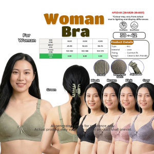 Women Lace Bra Comfort Fit Breathable Fabric 3 Hook Adjustable Strap Wireless Soft Cup Bra Plus Size 38/85 40/90 42/95
