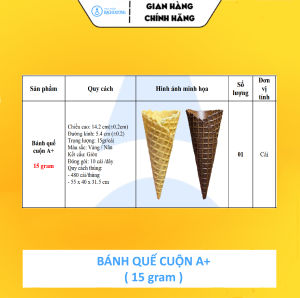 Bánh Ốc Quế Kem Tươi Bạch Dương 60 cái – Vỏ ốc quế giòn Bánh quế ăn kem