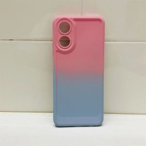 Gradient Silicone Phone Case For OPPO Reno 8T Reno8 T Reno8T 5G 4G 2023 Fashion Simple Straight Side casing Anti Drop Shockproof TPU Soft Bumper Case Back Cover