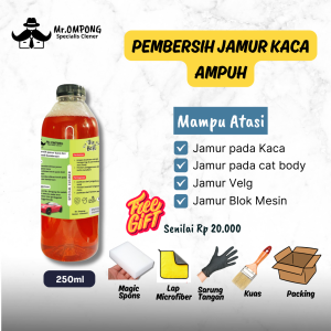 Cairan pembersih penghilang jamur kaca dan body mobil mr ompong 250ml