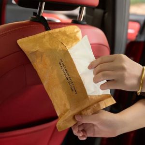 JITEN พับเก็บได้ กล่องกระดาษทิชชูแบบพกพา กันน้ำกันน้ำได้ กันฝุ่นกันฝุ่น ถุงกระดาษเช็ดปาก ลิ้นชักในรถ กระดาษดูปองท์ ถุงทิชชู่รถยนต์ สำหรับรถ