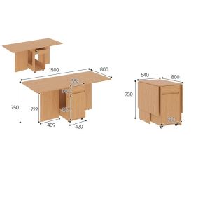 [PRE-ORDER] Solid wood OSB folding dining table and chair set modern minimalist style suitable for small apartments extendable and movable storage.