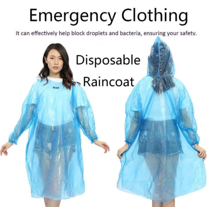 1pc random color Reusable Foldable Pocket Rain Coat Disposable Plastic  Poncho Raincoat Kapote Ultra Light (Random Color) Free Size Lazada PH