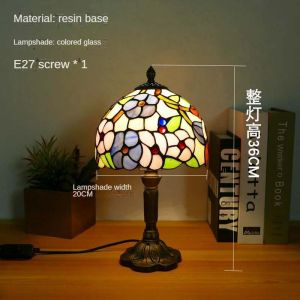 Table Lamps Handmade Mediterranean Stained Glass Table Light Bedroom Bedside Lamp Living Room Study Room Wedding Café Shop Table Lighting