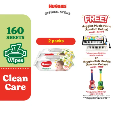 Huggies Baby Wipes Clean Care 80s wet tissue 2 pack / 24 pack