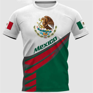[Local Stock] VCC Fashion Mexico National Flag Print T Shirt For Men Funny 3D Eagle Pattern Short Sleeve Summer Casual O-neck Loose Top Mens Tees