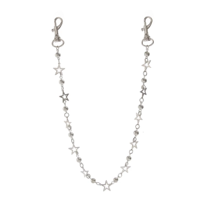 ห่วงโซ่ลูกปัดรูปดาวทำจากโลหะแข็งแรงประดับด้วยลูกปัดรูปดาวอุปกรณ์เสริมกางเกงสำหรับแสดงสไตล์ของแต่ละบุคคล