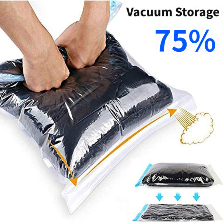 4 Sizes Portable Vacuum Storage Bags Handrolled Vacuum Compression
