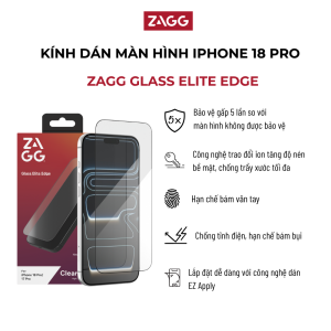[iPhone Duo/18 Series] Kính Cường Lực ZAGG Trong Suốt Chống Nhìn Trộm Chống Ánh Sáng Xanh XTR có khay tự dán