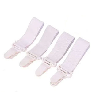 QCF Pengait Seprai 4 Pcs Pengencang Sprei Yang Dapat Disesuaikan Klip Tali Pita Sepray Tempat Sprey