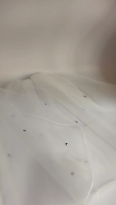 Wedding Tulle Bridal Veils with Rhinestone/ Pearl Elegant Bride Tiaras 45cm Women Veil for Taking Photo Supplies