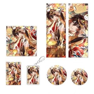 2024 Game Cartoon Gift Bag Collection Toy Zhongli Keychain badge LOMO Card Postcard Card birthday gift