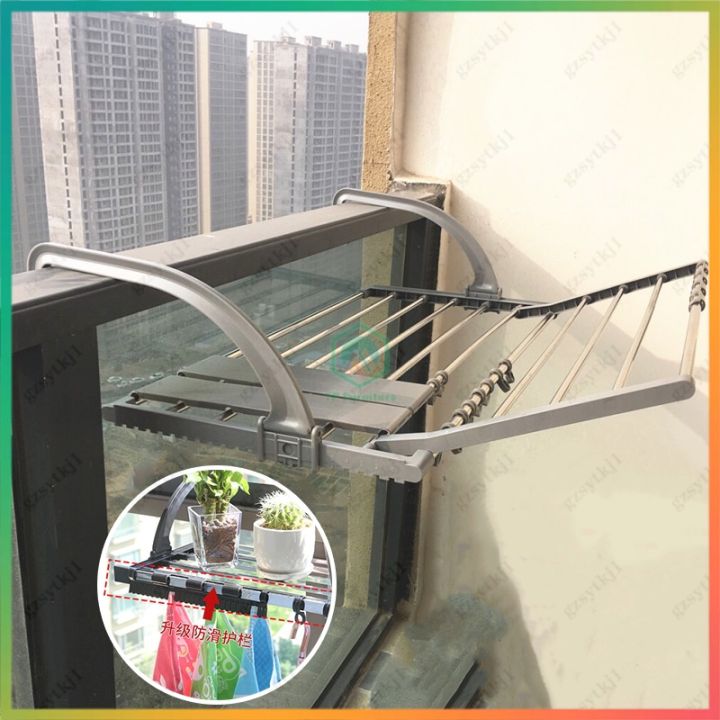 GGF1 TP Clothes Extendable Drying Rack Balcony Stainless Steel Foldable ...
