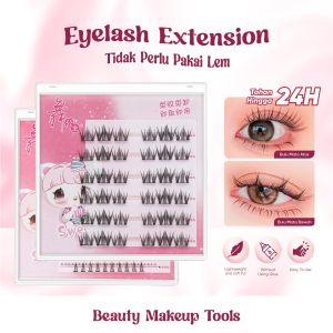 AMYS DIARY Bulu Mata Palsu Instan Langsung Pakai Tanpa Lem - Individual Eyelashes Reusable Makeup
