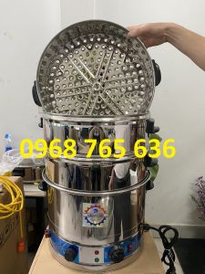 Chõ hấp xôi xửng hấp xôi bằng điện có cảnh báo chống cháy - Nồi hấp điện 3 tầng đa năng