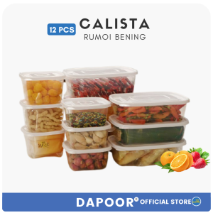 Food Kontainer Kulkas Food Prep Calista Rumoi Putih  [12pcs] Toples Ikan Dan Sayur Set Food Storage Set Tempat Wadah Penyimpanan Makanan Tempat Bumbu Dapur Set Lunch Box Set Toples Kulkas Set Storage Box