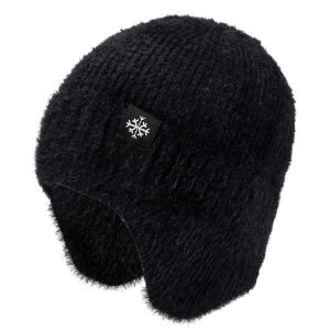 Hot Sale Women Earflap Winter Hat Candy Colors Fashion Faux Fur Knitted Hat Kpop Style Soft Beanie Hats Female Streetwear Cap