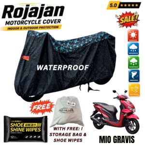Mio Gravis Camouflage Rojajan Motorcycle Cover Waterproof Sunproof Indoor Outdoor with Bag + Shoe Wipes & Sticker